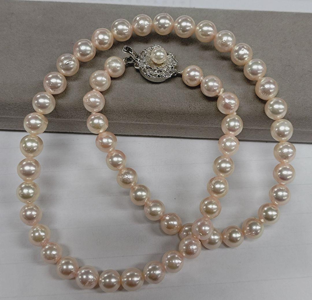 あこや真珠 ネックレス ピンク系 アコヤ真珠 パールネックレス
