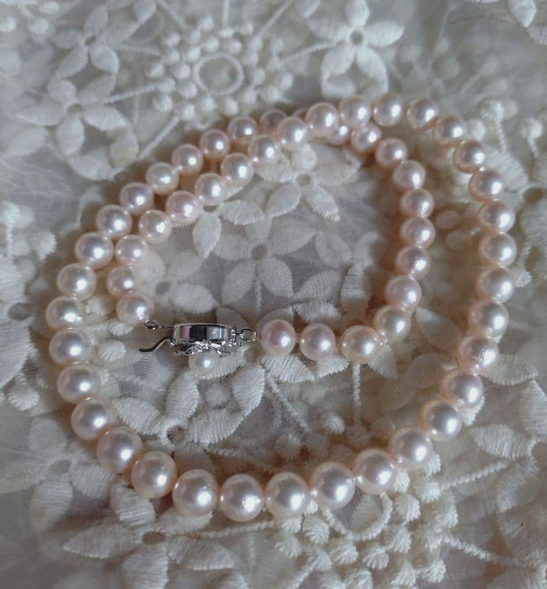 あこや真珠 ネックレス ピンク系 アコヤ真珠 パールネックレス