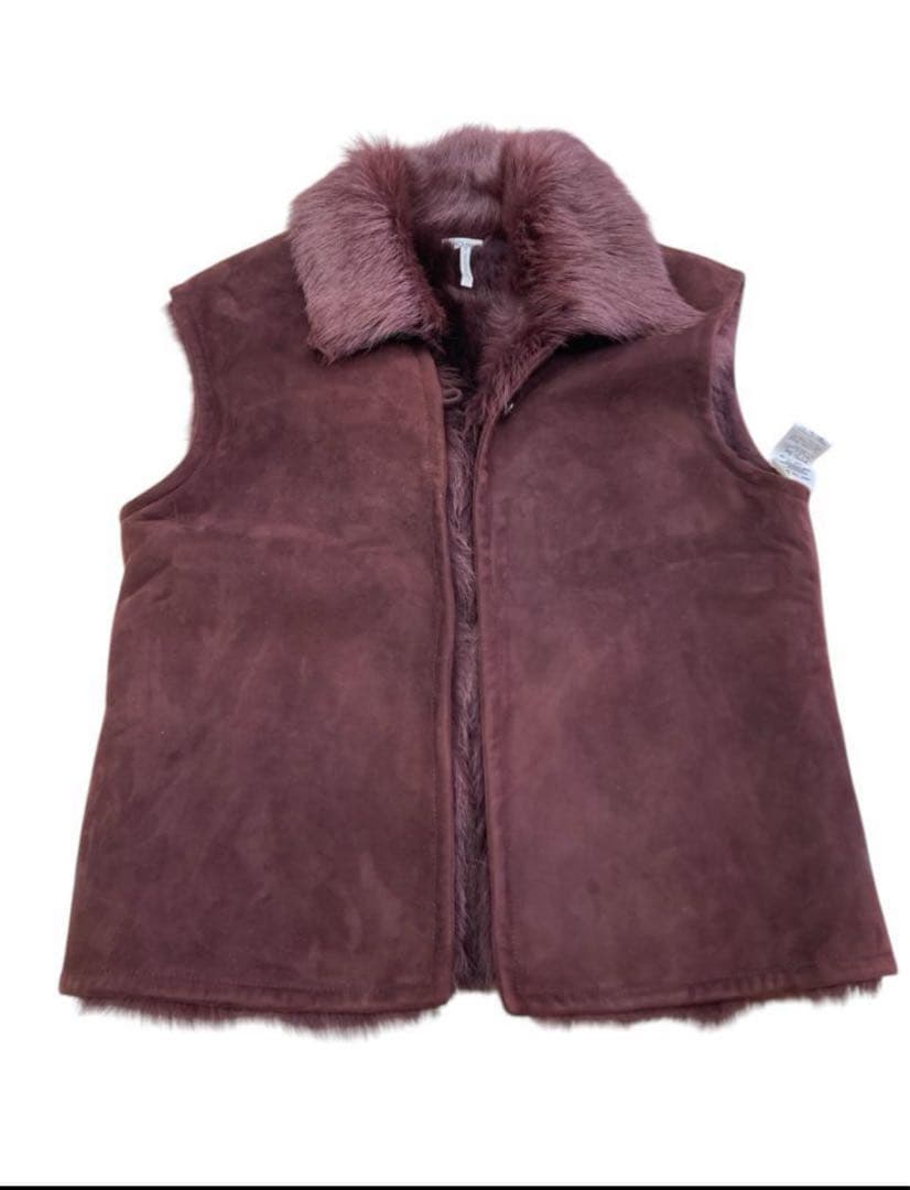 HERMES　毛皮のジレ　毛皮ベスト　リアルファー　エルメス　スウェード　1点物