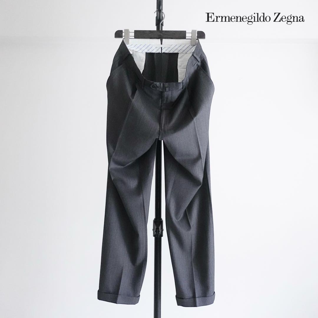 Ermenegirdo Zegna ウールギャバジン　ワイドトラウザーズ　グレー