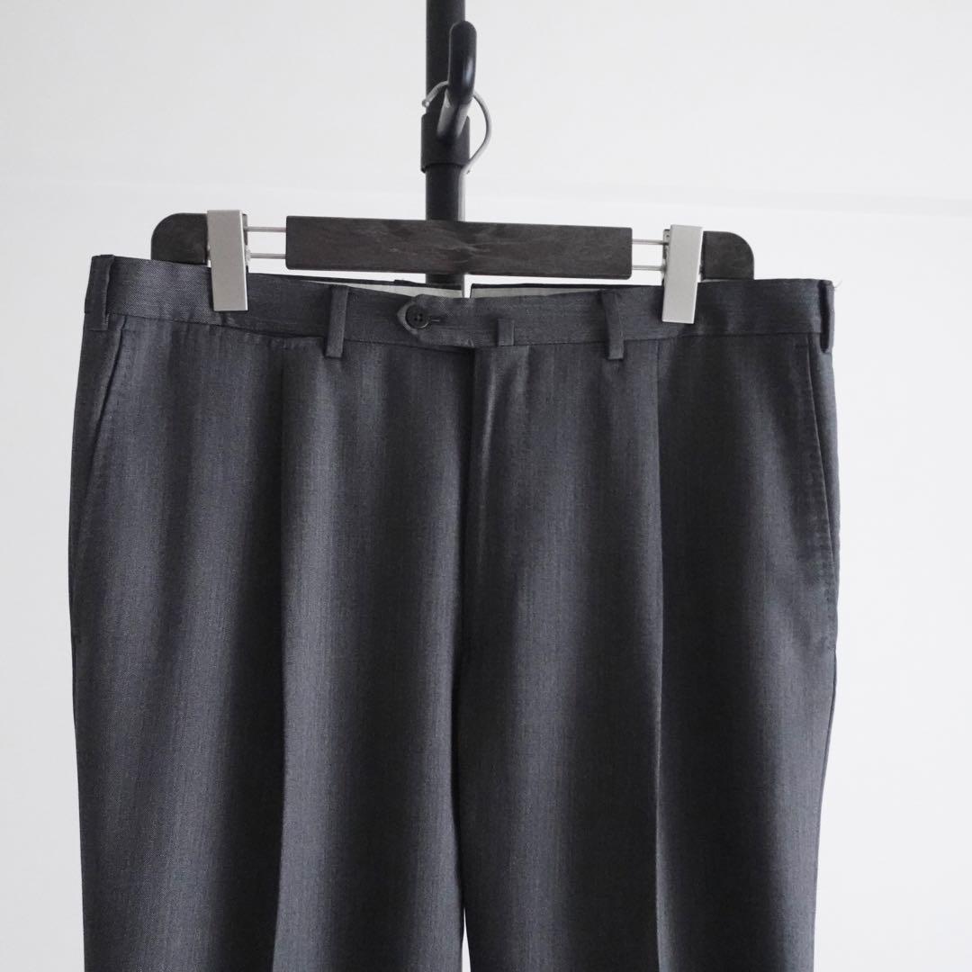 Ermenegirdo Zegna ウールギャバジン　ワイドトラウザーズ　グレー