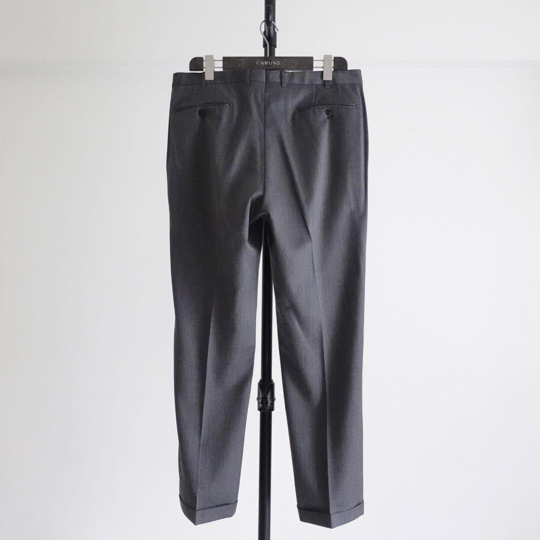 Ermenegirdo Zegna ウールギャバジン　ワイドトラウザーズ　グレー