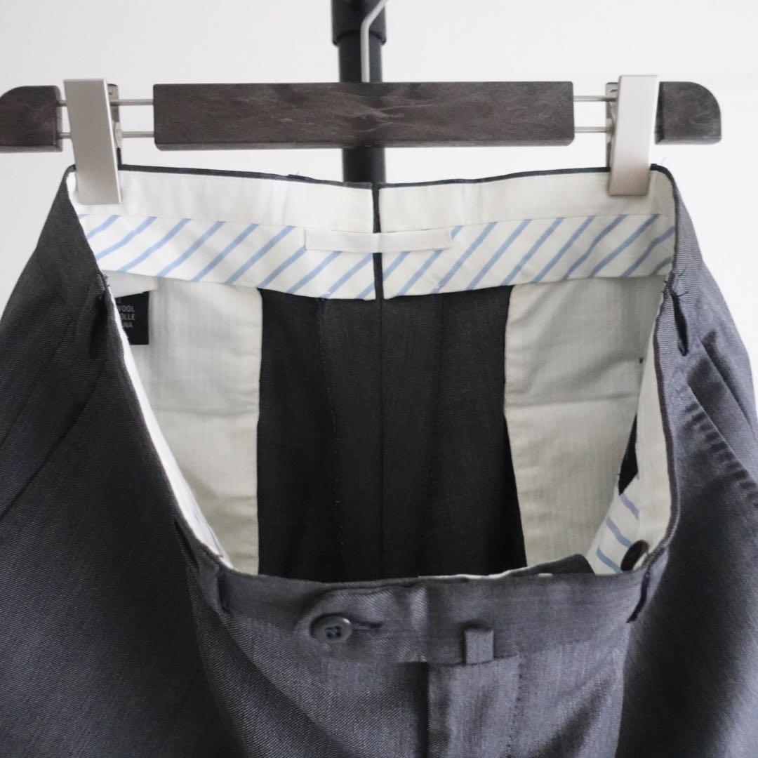 Ermenegirdo Zegna ウールギャバジン　ワイドトラウザーズ　グレー