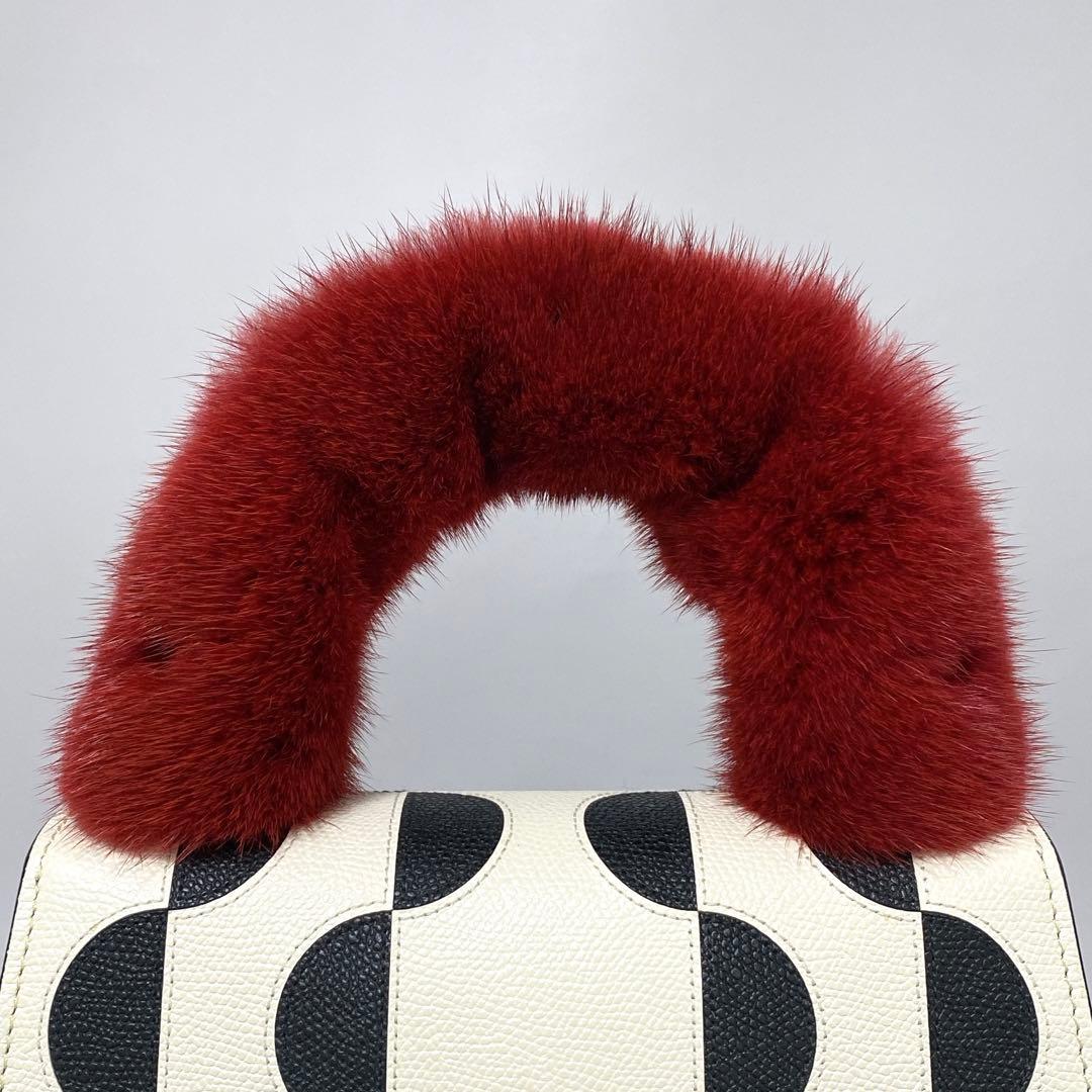 Valextra / ハンドルカバー ミンクファー レッド イジィデ用