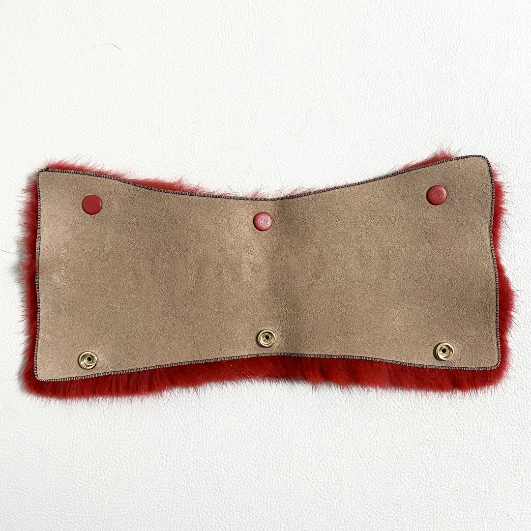 Valextra / ハンドルカバー ミンクファー レッド イジィデ用