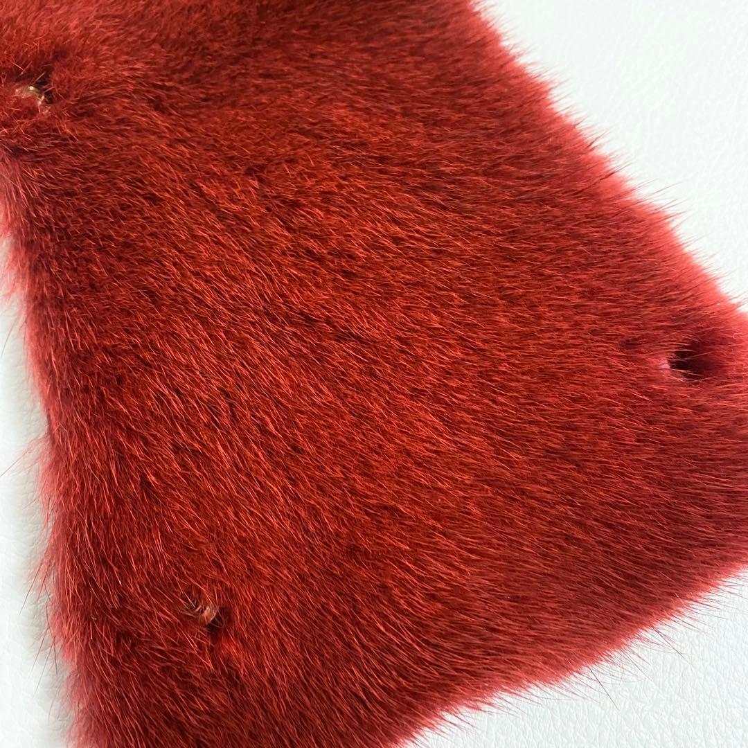Valextra / ハンドルカバー ミンクファー レッド イジィデ用