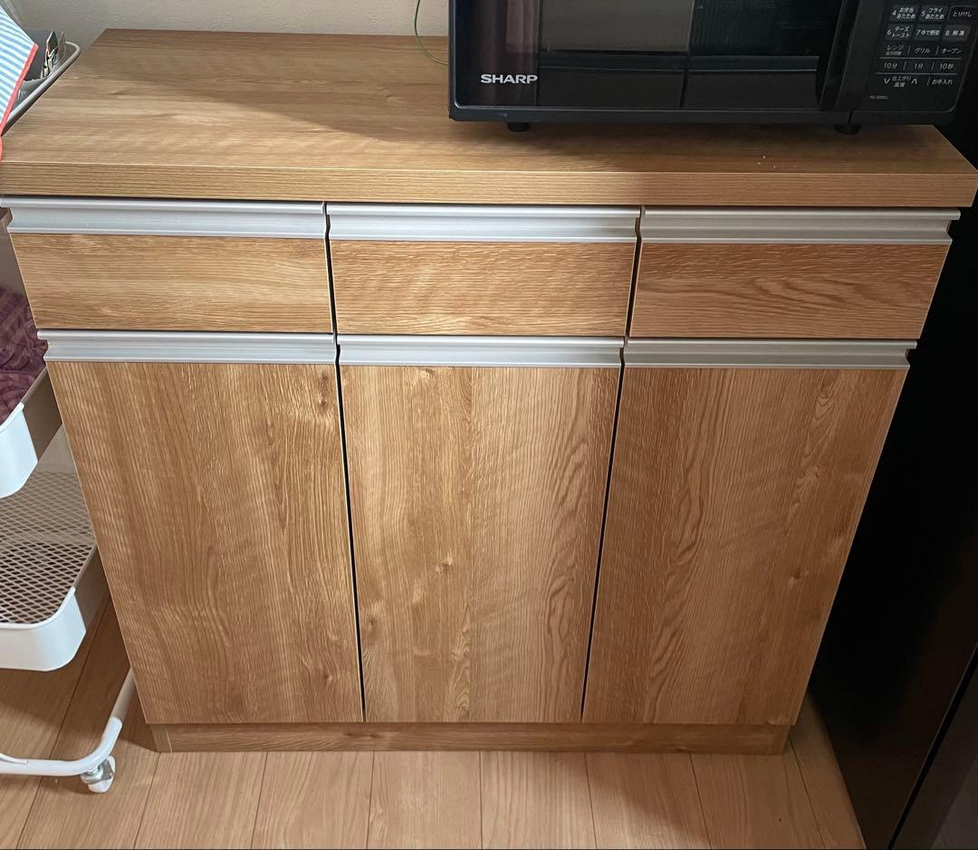 大川家具　キッチンカウンター　キッチンボード　レンジ台　キャビネット