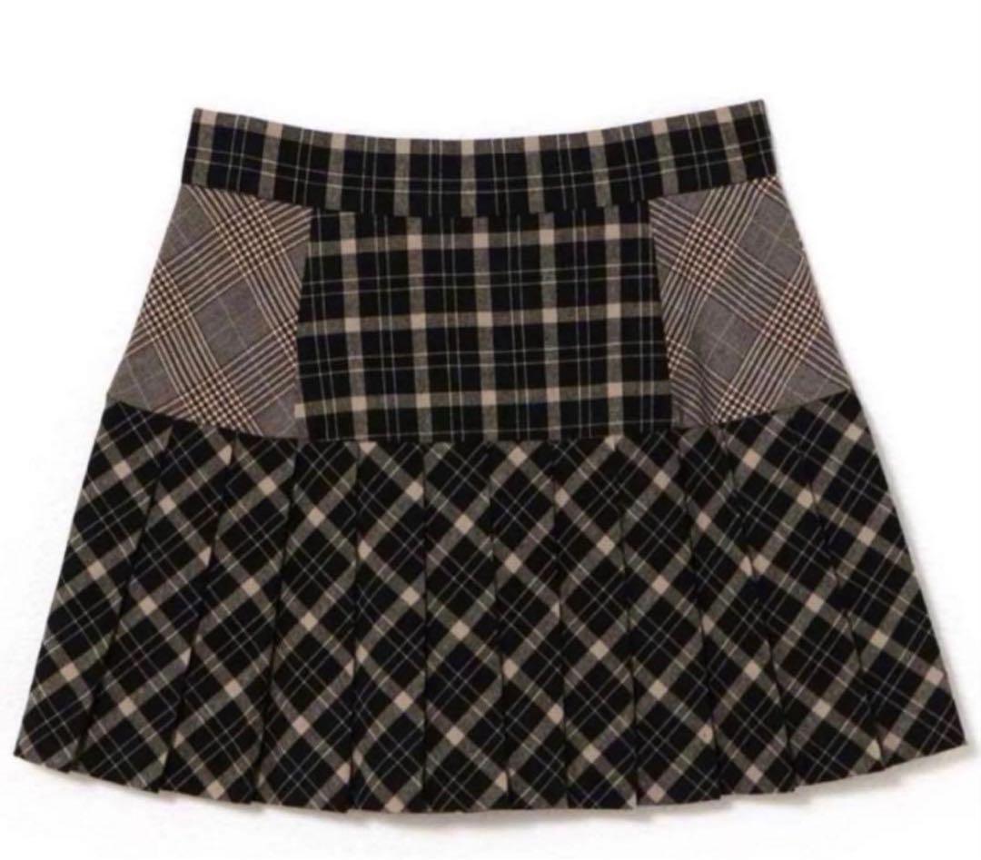 アンドマリー　andmary Coco check pleats skirt