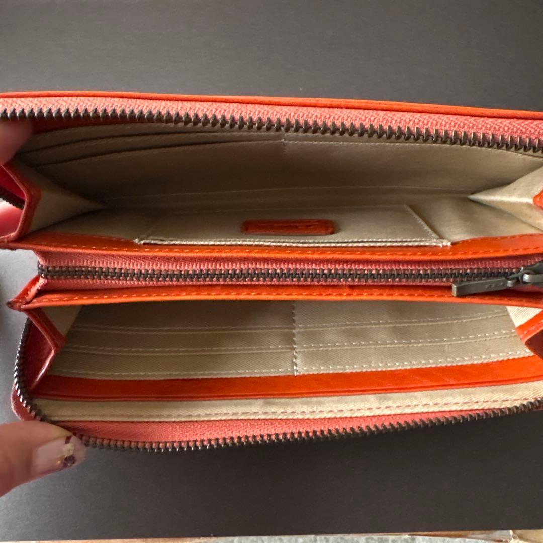 Dakota オレンジ 長財布 本革