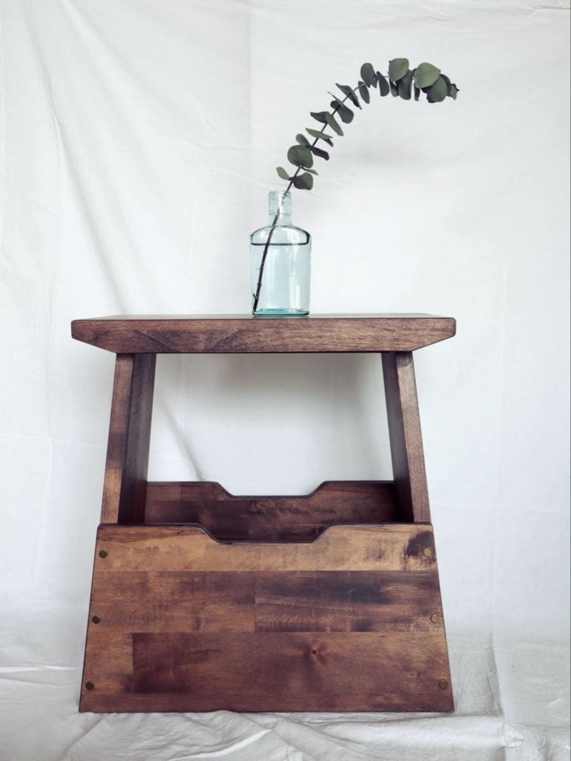 【美品】50%OFF／あたらしくて懐かしい。収納付き踏み台スツール／ベルメゾン