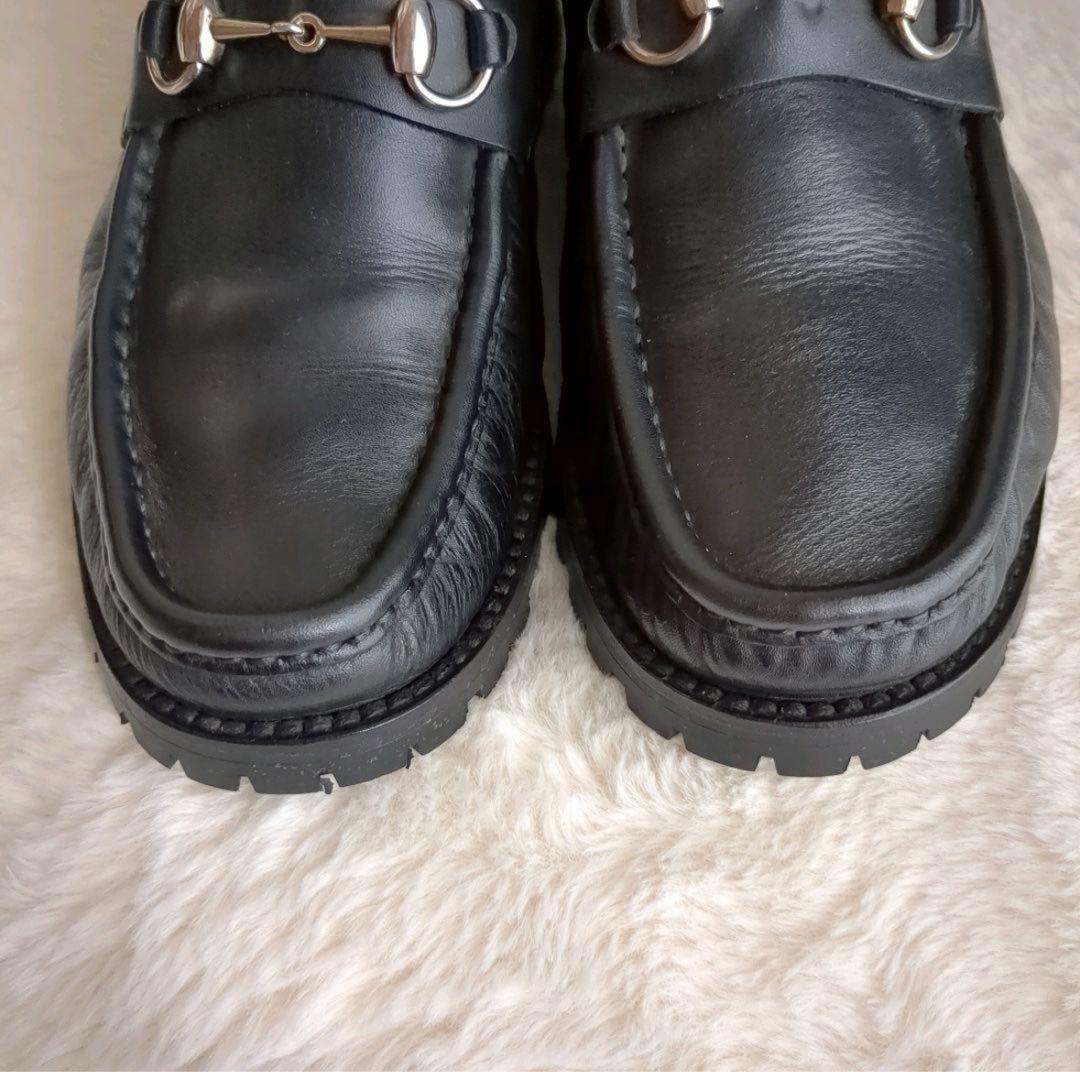 GUCCI チャッカブーツ ホースビット 金具 レザー タンクソール ブラック