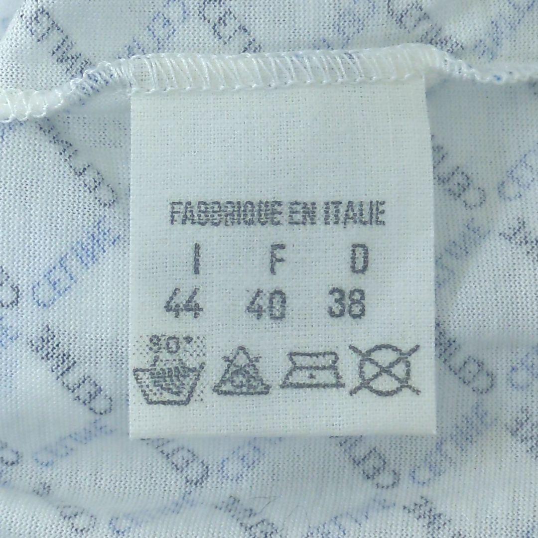 セリーヌ 100% コットン ポロシャツ ホワイト ネイビー ブルー イタリア製