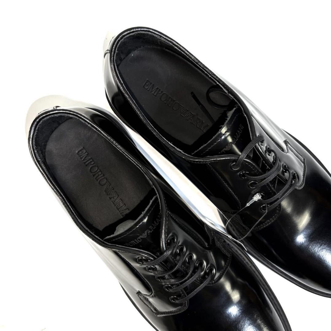 【未使用】EMPORIO ARMANI レザー ン 革靴 7 イタリア製 元箱付