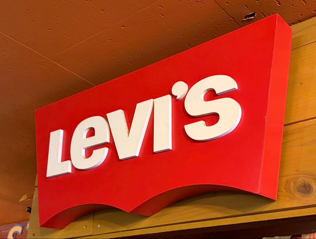 80s〜90s Levi's 立体ロゴサイン看板 レッド×ホワイト