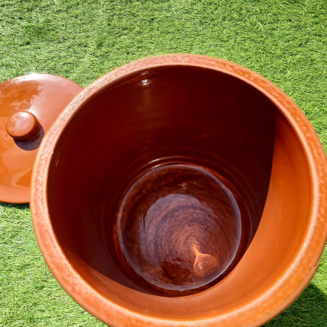 久松窯　常滑焼 切り立てかめ 蓋付き 10号