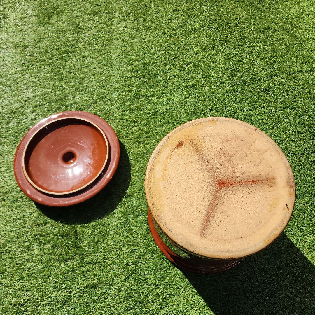 久松窯　常滑焼 切り立てかめ 蓋付き 10号