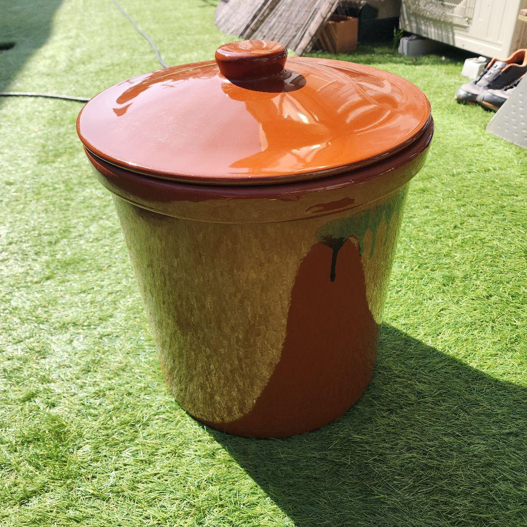 久松窯　常滑焼 切り立てかめ 蓋付き 10号