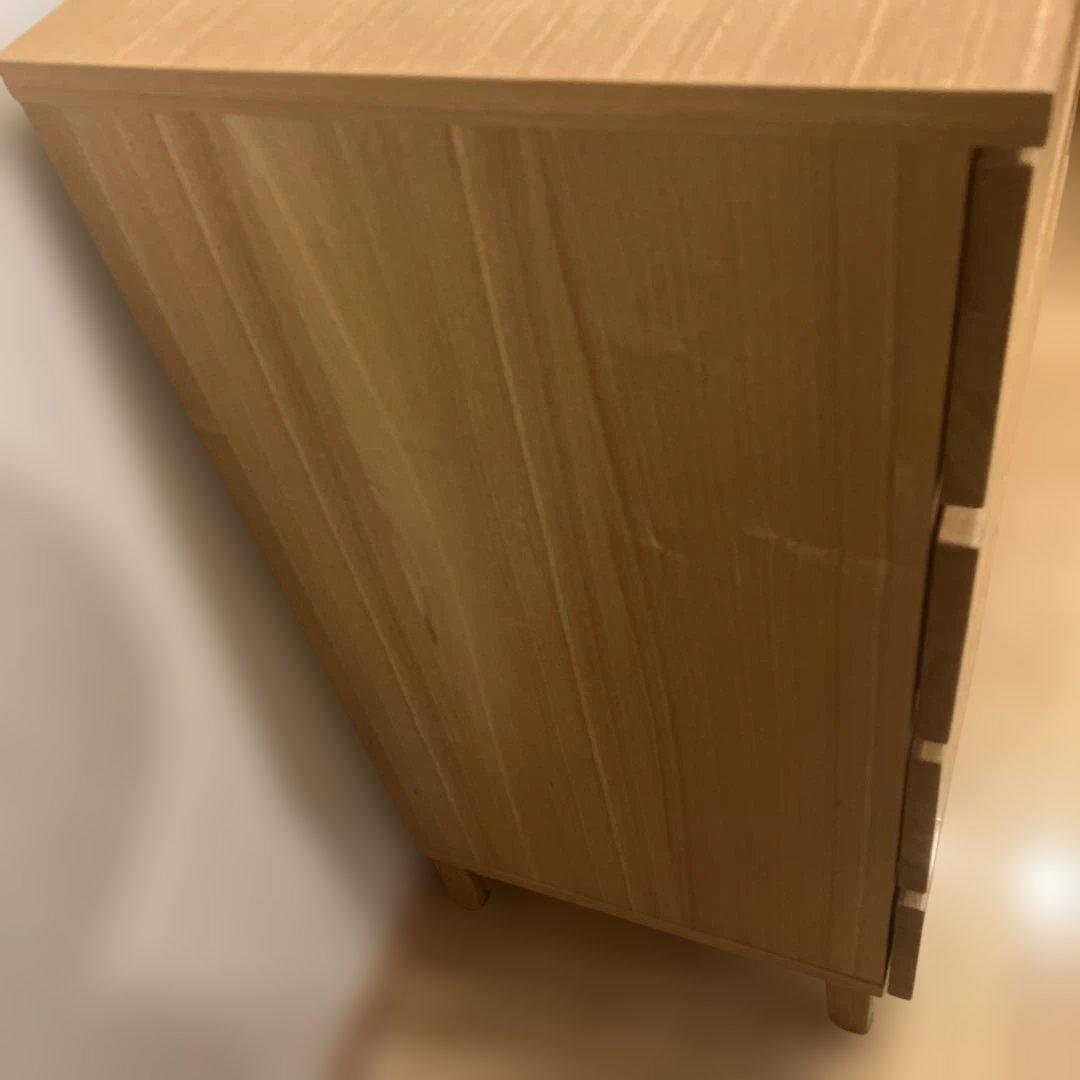 無印良品 MUJI タモ材 4段 ワイド チェスト 脚付　廃盤品