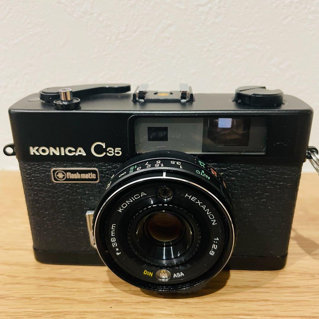 美品 シャッター◯ KONICA コニカ C35 Flashmatic ブラック