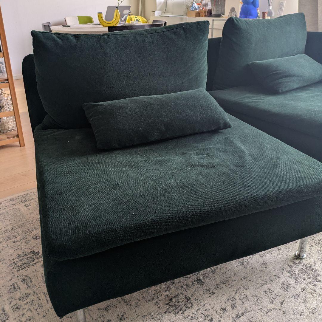 IKEA ソーデルハムン ダークグリーン 1人掛けソファ