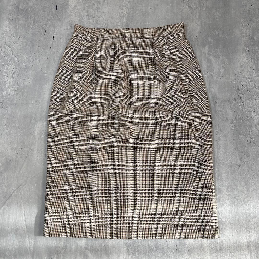 美品 バーバリーズ レディース ダブルスーツ スカート 上下 7号 シルク混