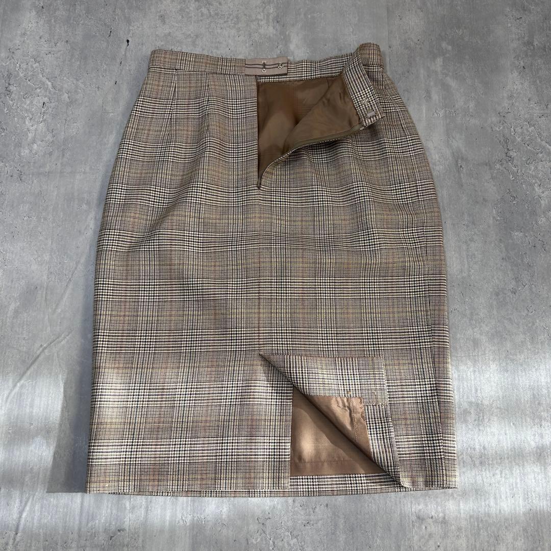 美品 バーバリーズ レディース ダブルスーツ スカート 上下 7号 シルク混