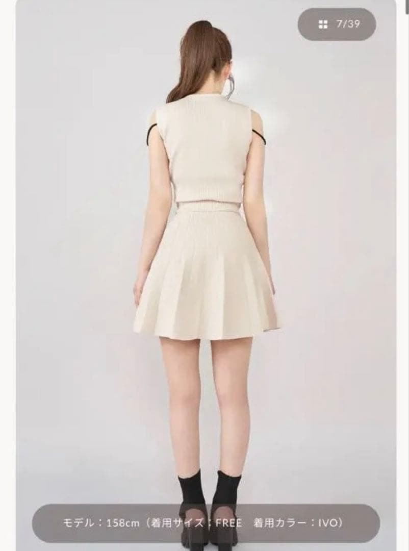 ウエストオープンストリングニットミニワンピース