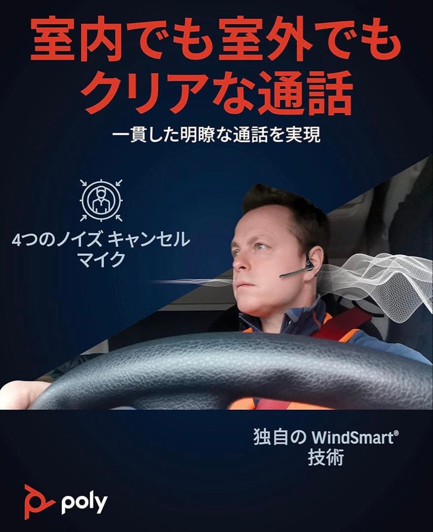 PLANTRONICS Poly Voyager5200 ワイヤレスヘッドセット