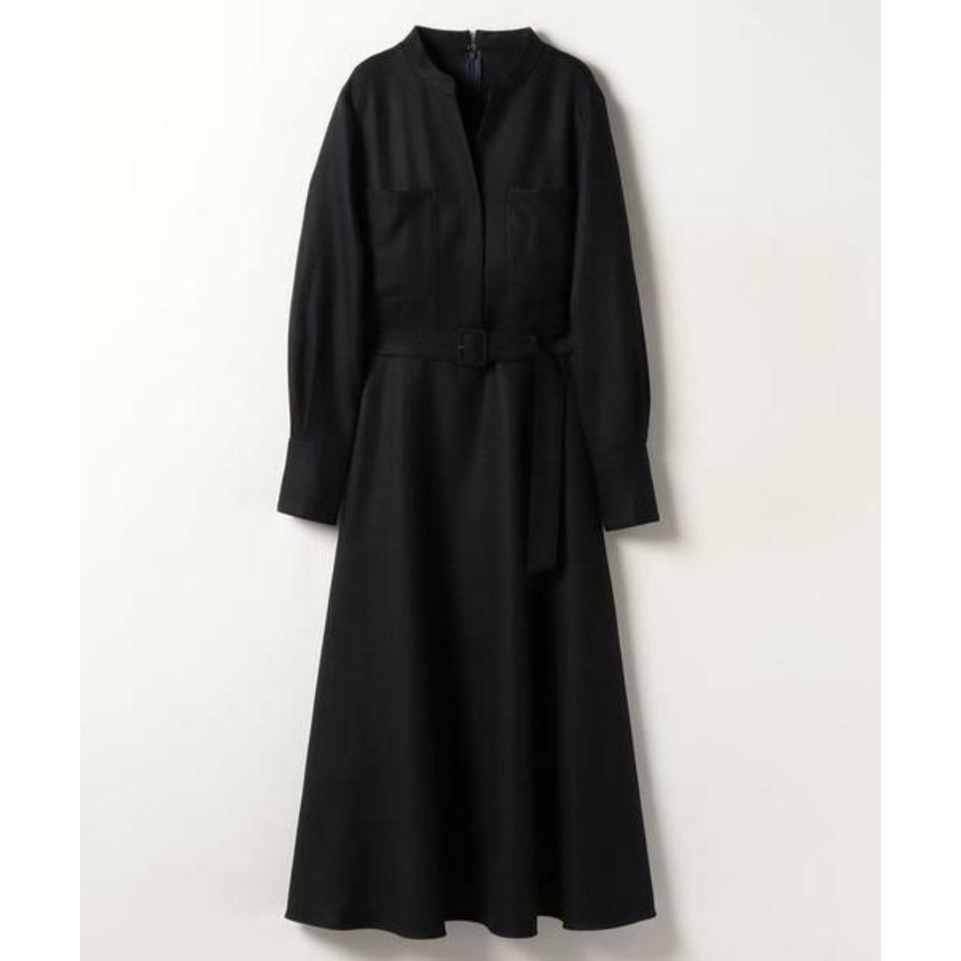 アルアバイル ジョーゼットスラシュネックワンピース ブラック サイズ2