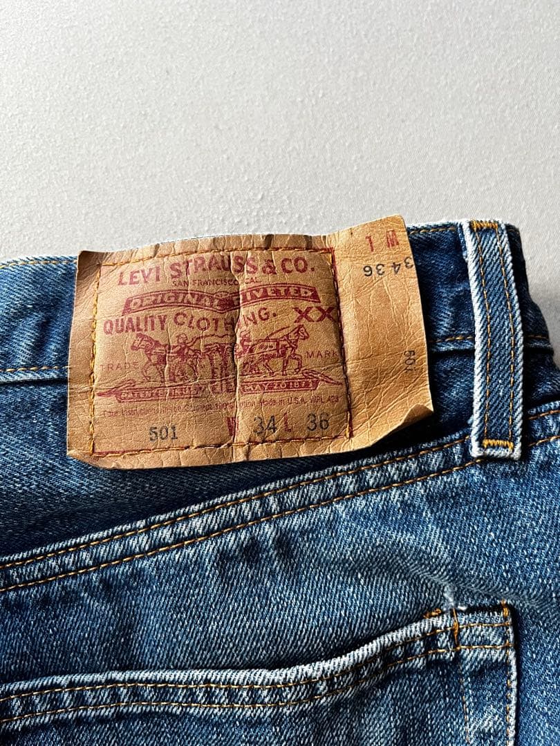 リーバイス　501 ビッグE 赤耳　USA製　ボタン裏刻印555 110周年