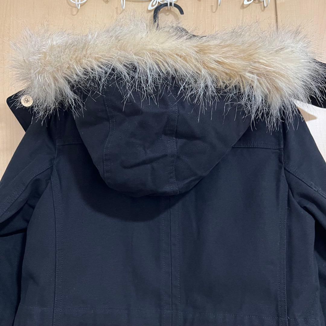 美品 ジューシークチュール ファー付きフード 黒 モッズコート サイズS