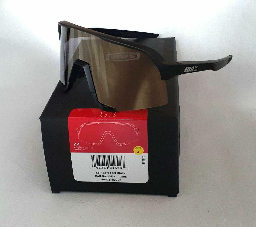 100% S3 ブラック ゴールド ワンハンドレッド サングラス
