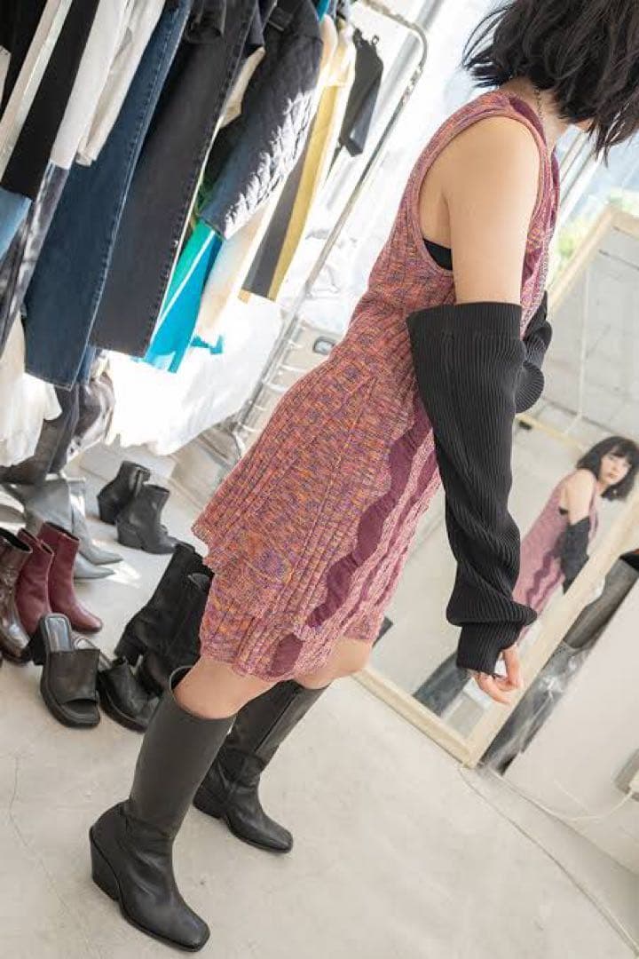 PERVERZE Openwork Knit Pants ニットパンツ　グレー