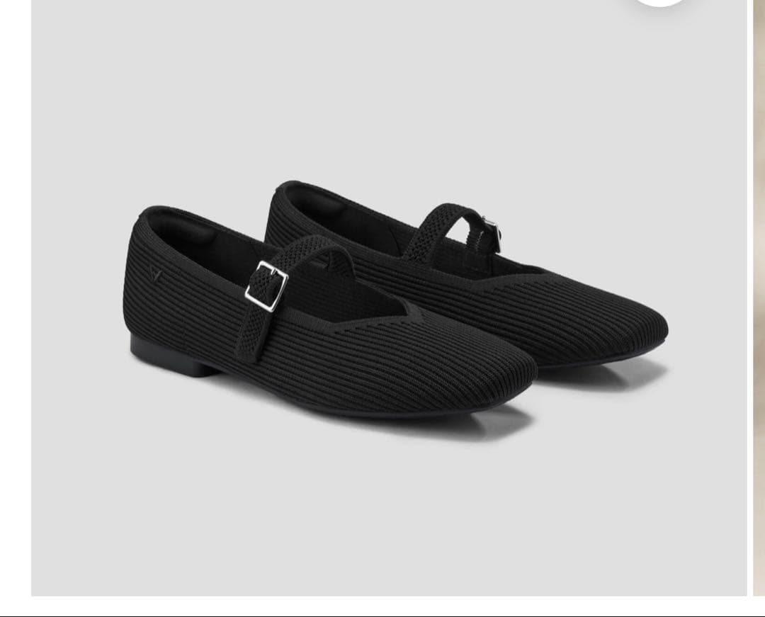 新品　VIVAIA メリージェーン　フラットシューズ　ブラック　超軽量　洗濯可