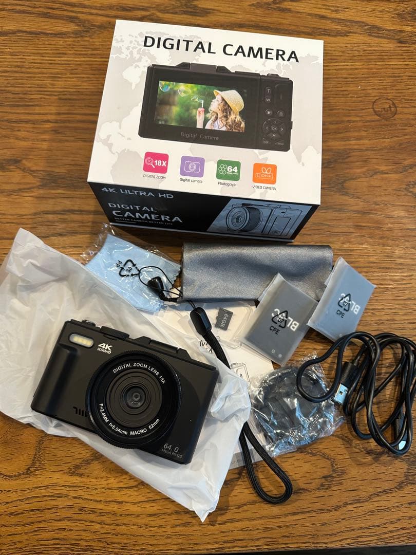 4K Ultra HD デジタルカメラ ブラック