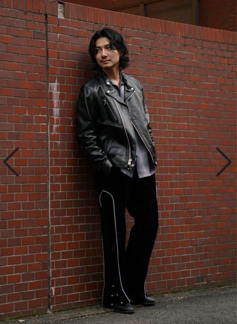 R schott ベロア ウエスタンパンツ ブラック 黒 Lサイズ