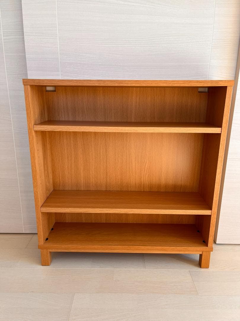 無印良品　オーク材薄型ラック・ワイド小・奥行22cm