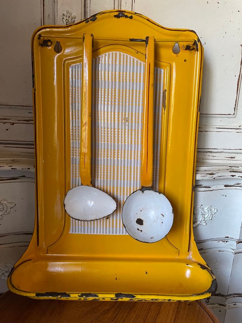 たくちゃんアンティーク　ホーロー　レードルラック　BB社　レードル２本