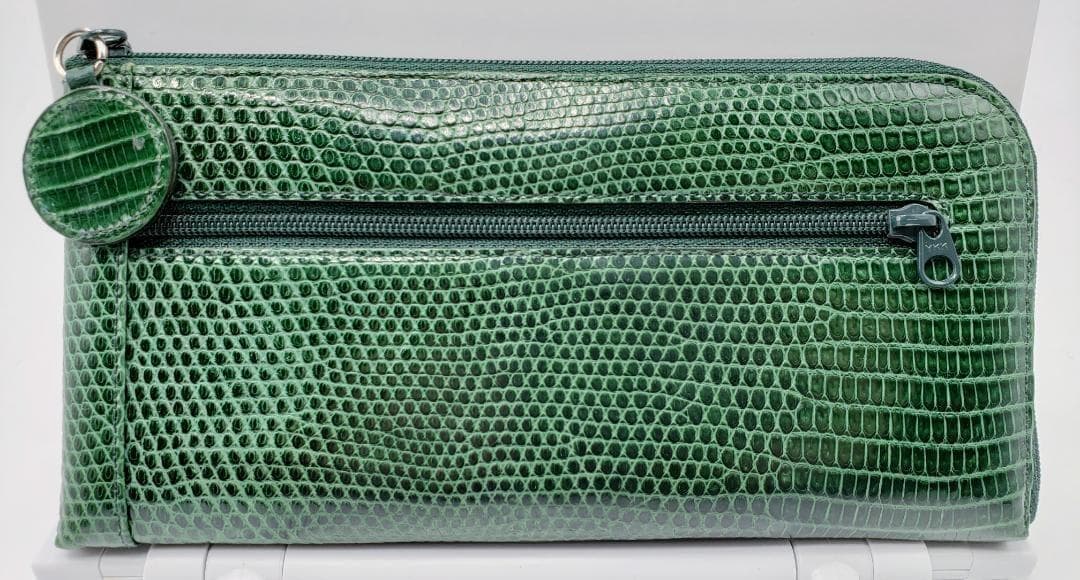 VAGRIE リザード本革 L-origin 長財布 ダークグリーン