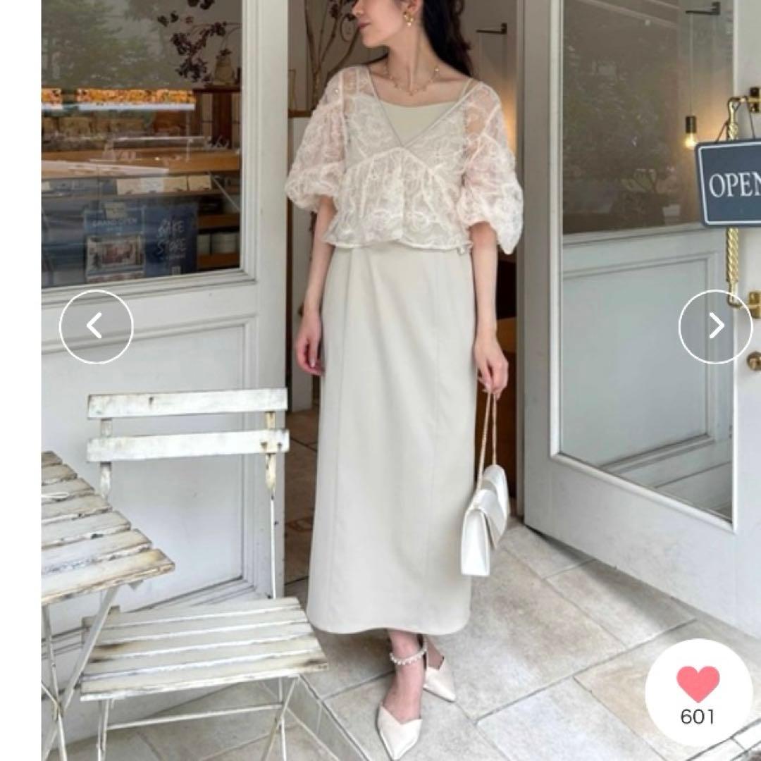 新作✨新品 ドリードール フラッフィーフラワーセットドレス 結婚式 ベージュ M