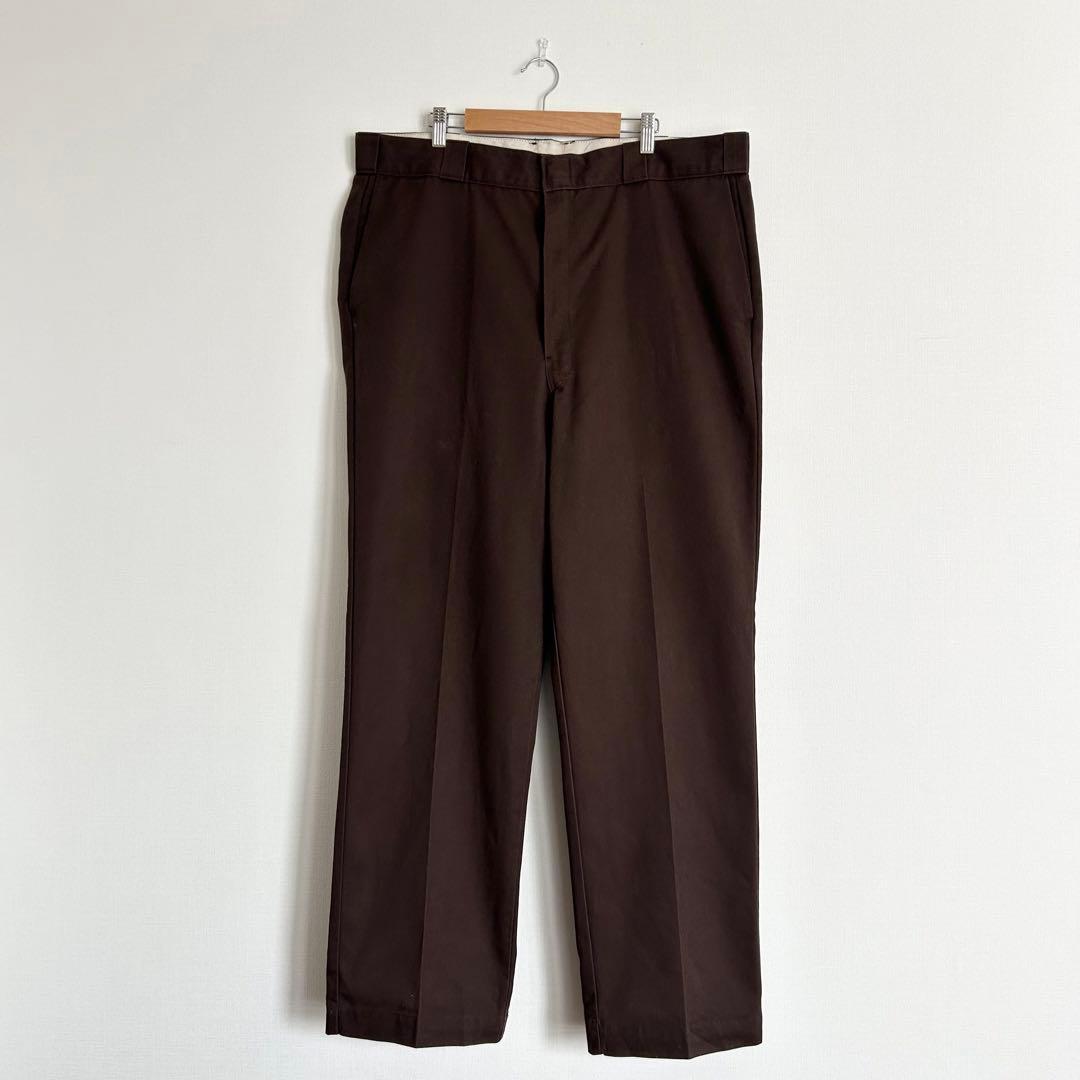 90s USA製 Dickies 874 ワークパンツ ダークブラウン 40程度