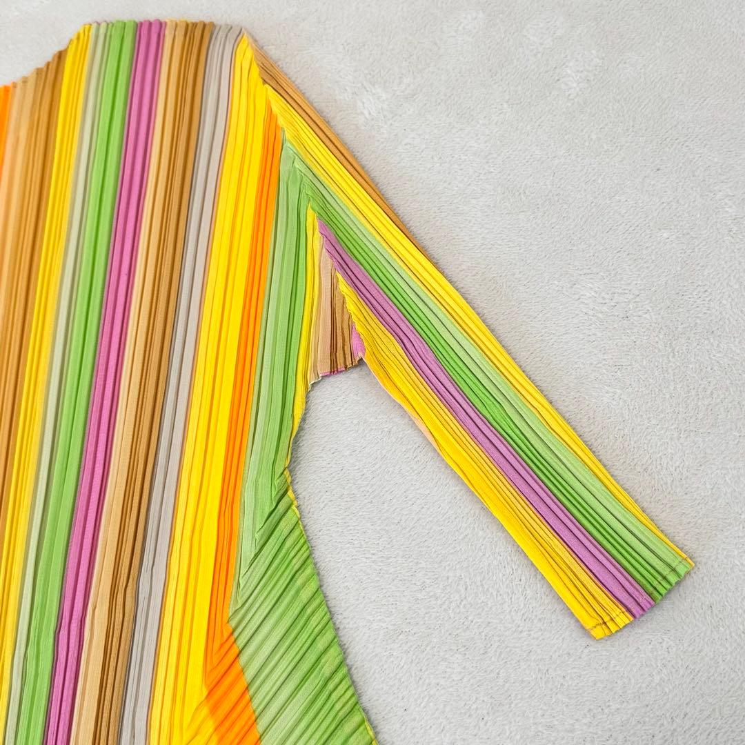 極美品✨PLEATS PLEASE 斜めプリーツ　変形　レインボー　チュニック