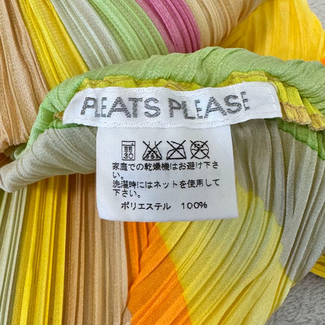 極美品✨PLEATS PLEASE 斜めプリーツ　変形　レインボー　チュニック