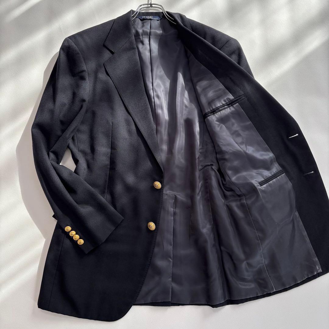 ポロバイラルフローレン XLサイズ 金ボタン テーラードジャケット 紺ブレ