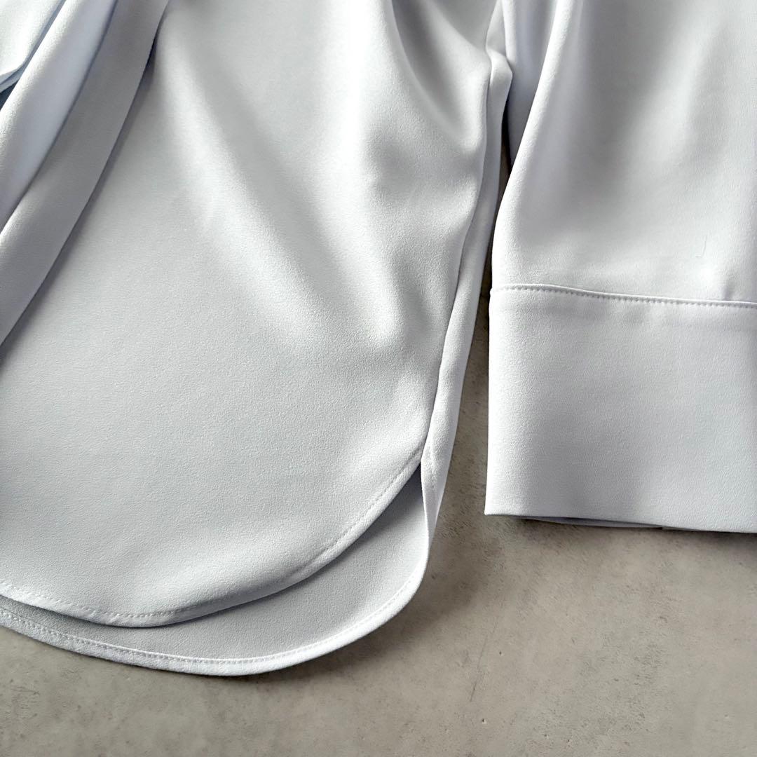 極美品　セオリー　長袖　ジョーゼット　タイブラウス　アイス