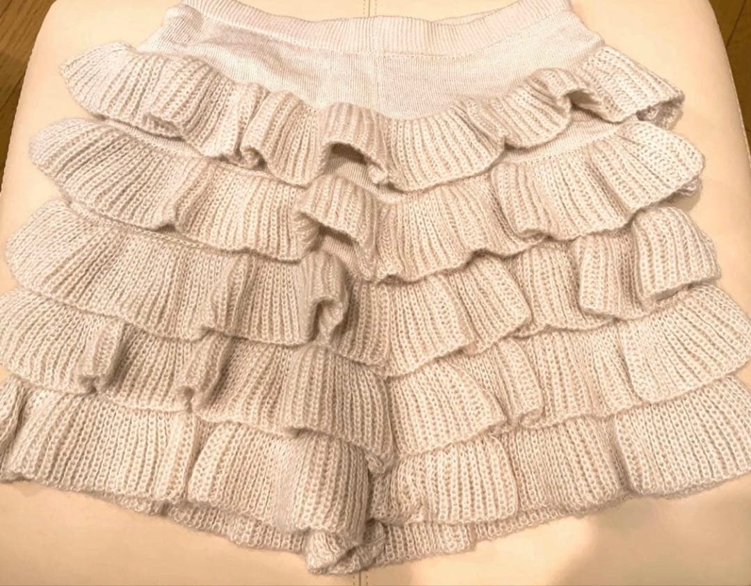 merry jenny ティアードショートパンツ ベージュ/Fサイズ