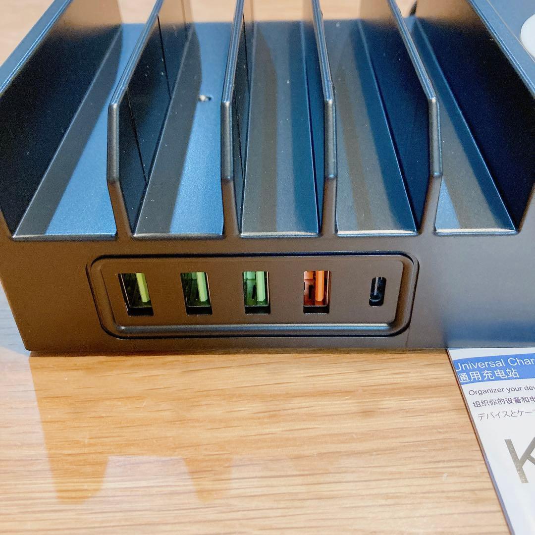 1点❣️同時接続充電 オールインワン充電ステーション USB充電 ワイヤレス充電