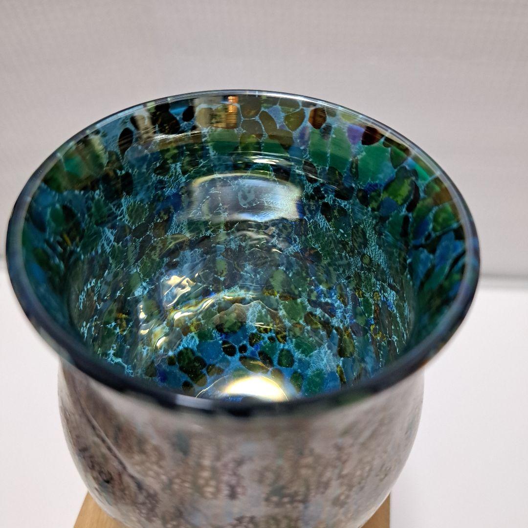 江副行昭　銀彩変ガラス ワイングラス