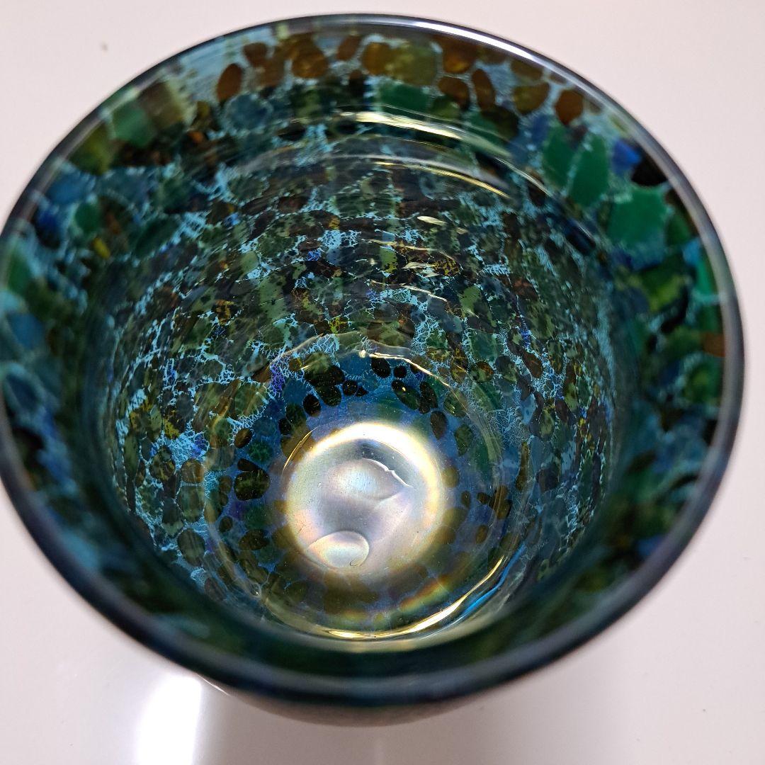 江副行昭　銀彩変ガラス ワイングラス