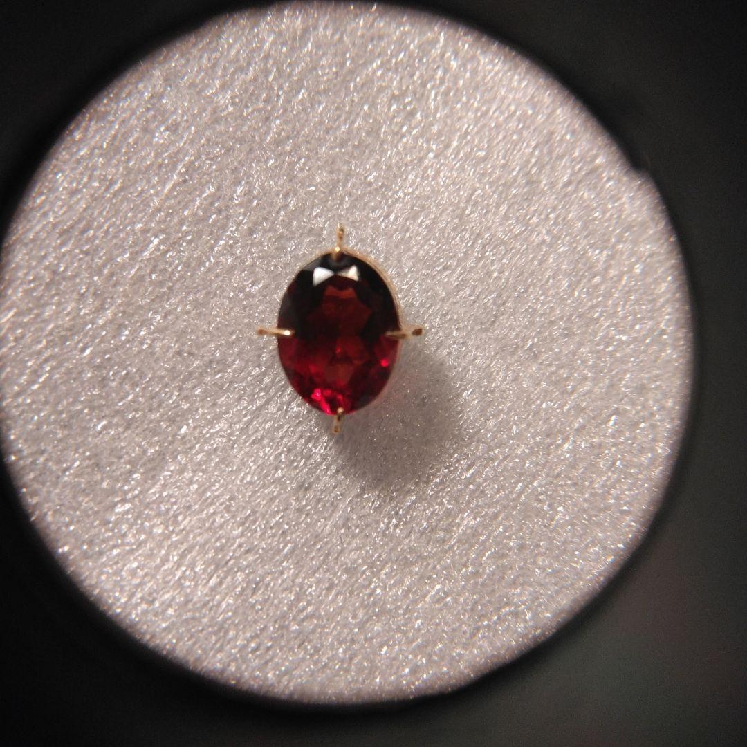 K18 赤色オーバルカット宝石 ゴールド台座付き 中古品　ビンテージ　タイピン